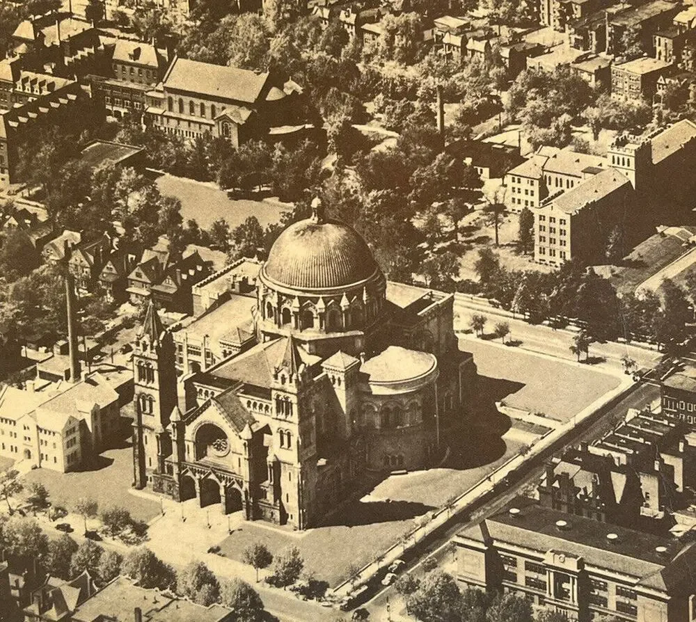 Vtg Rare Jumbo Postcard Co BW 9x7 Aerial St Louis Cathedral & Environs Ephemera